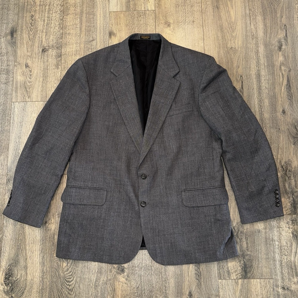 Oscar Della Renta Blazer Mens Sz 46R W41 Wool Sport Coat Suit Jacket Gray